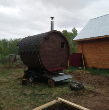 Монтаж бани-бочки №413 от 23.04.2021 в Керчи